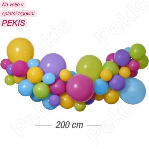 Lok iz balonov (Raznobarvni mix) 65 balonov