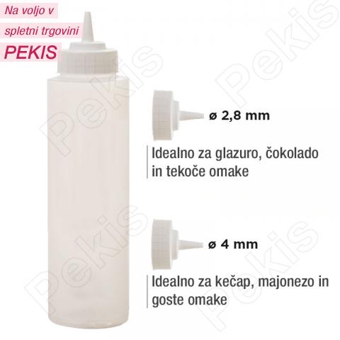 Steklenička za okraševanje z dvemi nastavki Ø 2,8 mm in 4 mm - 750 ml