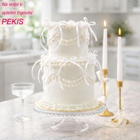 Bele pentlje za okrasitev torte (10 kom) detajl, ki zaključi zgodbo