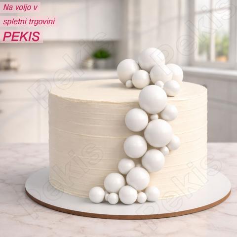 Topper kroglice za torto – bele (20 kosov)