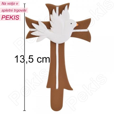 Dekorativni križ z golobčkom iz Gum Paste Dekorativni križ z golobčkom iz Gum Paste