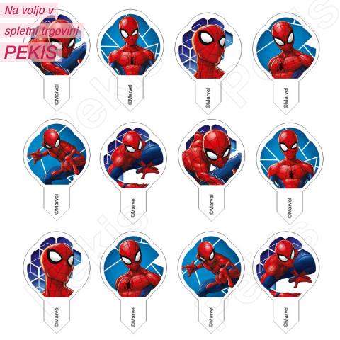 Wafel mini ploščice Spiderman - 5 cm, 12 kom