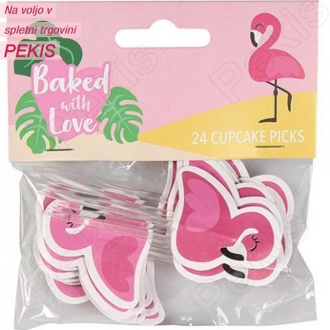 Dekoracija Flamingo, 24 kom, Baked with Love