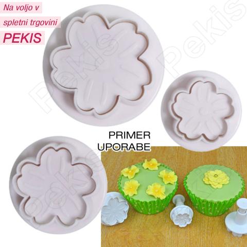 Modelčki Trobentice, Jeglič, Primule, 3 delni na vzvod, Cake Star Modelčki Trobentice, Jeglič, Primule, 3 delni na vzvod, Cake Star