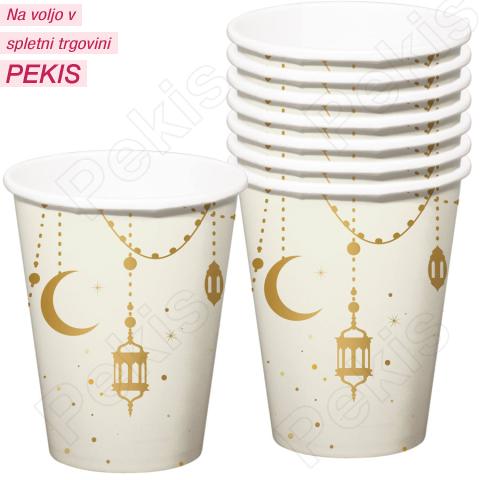 Papirnati kozarci Ramazanski bajram (Eid Mubarak) 250 ml, 8 kom Papirnati kozarci Ramazanski bajram (Eid Mubarak) 250 ml, 8 kom