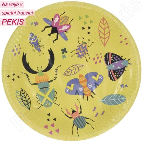 Papirnati krožniki Brenčeči hrošči 23 cm Papirnati krožniki Brenčeči hrošči 23 cm