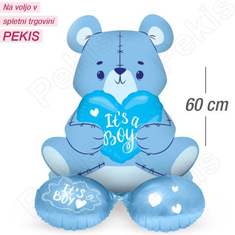 Stoječi folija balon (60 cm) Modri medvedek It's a Boy Stoječi folija balon (60 cm) Modri medvedek It's a Boy