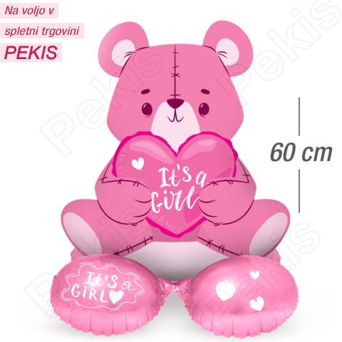 Stoječi folija balon (60 cm) Roza medvedek It's a Boy Stoječi folija balon (60 cm) Roza medvedek It's a Boy