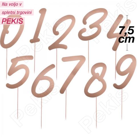 Topper za torto Roza Zlate (rose gold) Številke, 20 kom Topper za torto Roza Zlate (rose gold) Številke, 20 kom