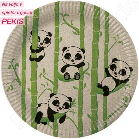 Papirnati krožniki Panda 23 cm, 8 kom