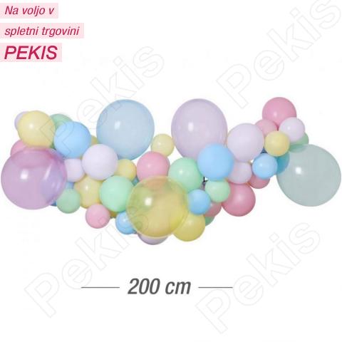 Lok iz balonov (Pastelni mix) 65 balonov