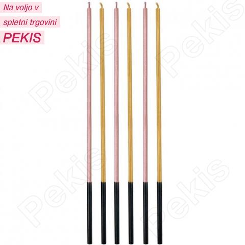 Metalik svečke za torto (17 cm, 6 kom) roza in zlate Metalik svečke za torto (17 cm, 6 kom) roza in zlate