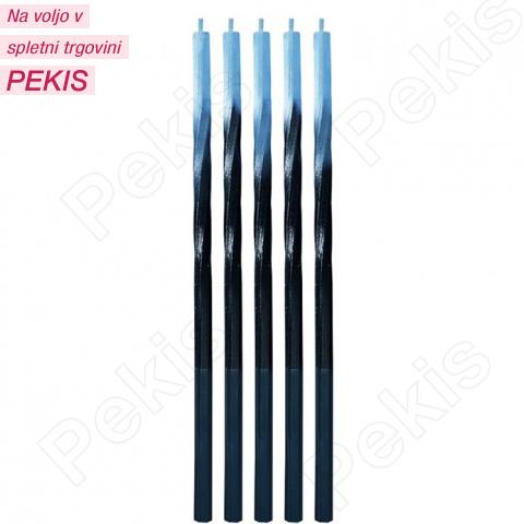 Prelivajoče svečke za torto (15 cm, 5 kom) modro/črne Prelivajoče svečke za torto (15 cm, 5 kom) modro/črne