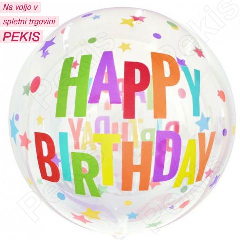 Prozoren balon (46cm) Happy Birthday Prozoren balon (46cm) Happy Birthday