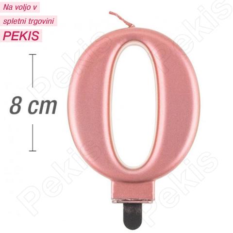 Metalik rose-gold svečka št.0 Metalik rose-gold svečka št.0