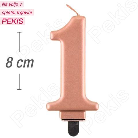 Metalik rose-gold svečka št.1 Metalik rose-gold svečka št.1