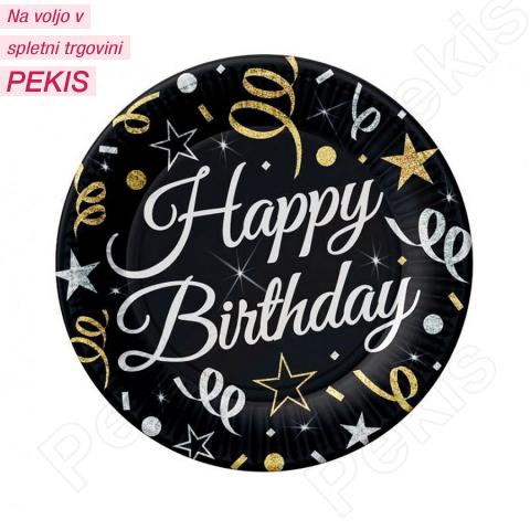 Krožniki (črni) Happy Birthday Krožniki (črni) Happy Birthday