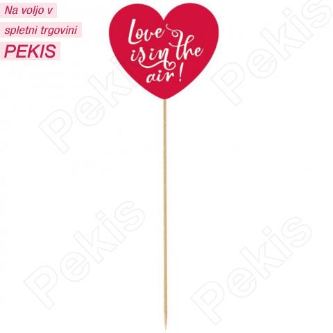 Topper za torto (Love is in the air) Rdeč Srček Topper za torto (Love is in the air) Rdeč Srček