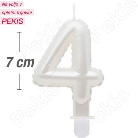 Biserno bela svečka št.4 Biserno bela svečka št.4