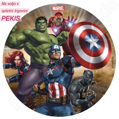 Jedilna slika za torto Super HEROJI 16 cm