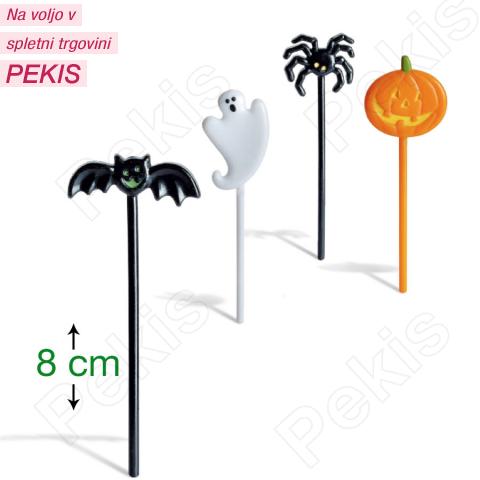 Noč čarovnic (Halloween) dekoracija na palčki (8 cm) 4 kom Noč čarovnic (Halloween) dekoracija na palčki (8 cm) 4 kom