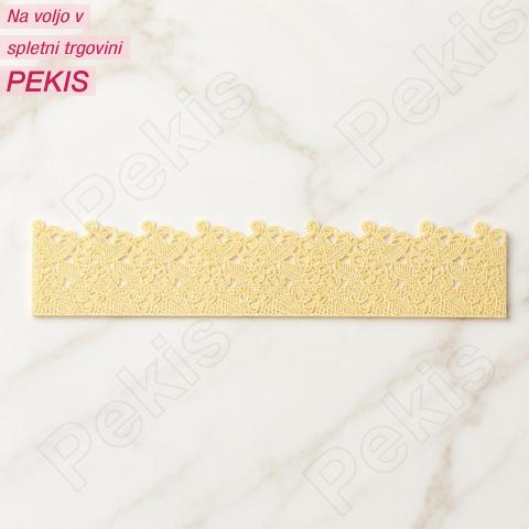Jedilna čipka (38x8cm) BISERNO BELA