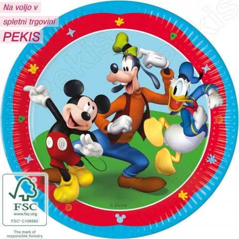 Papirnati krožniki Miki miška, Pepe in Jaka, 23 cm