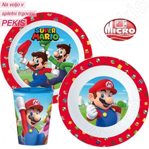 Komplet (skleda, krožnik in kozarec) Super Mario Komplet (skleda, krožnik in kozarec) Super Mario