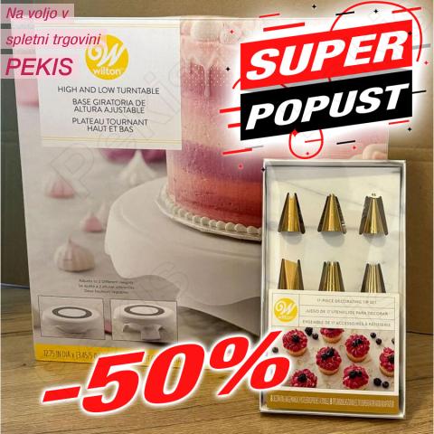 Wilton super komplet Vrtljiv podstavek + zlati nastavki za dekoriranje ***-50%***