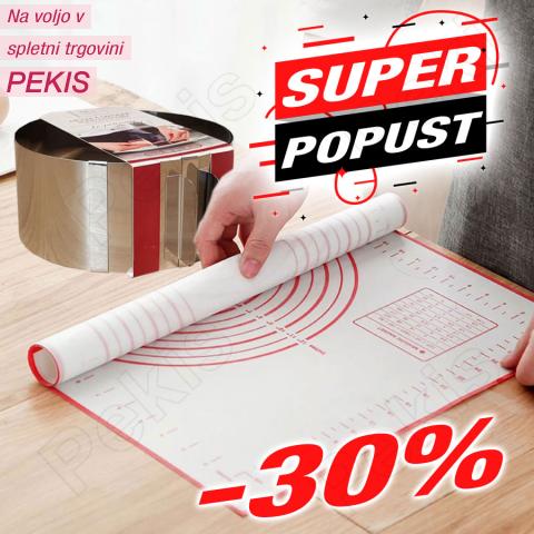 Nastavljiv obroč za peko + Rdeča silikonska podloga ***-30%***