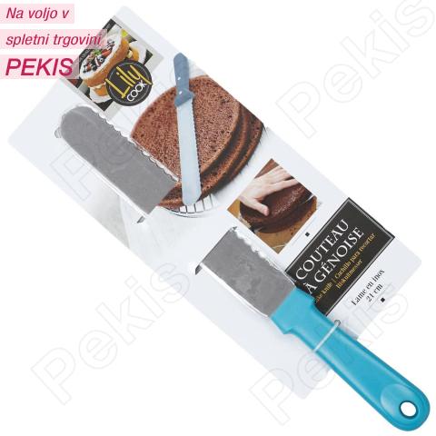 Nož (20,5cm, naključna barva) za torte, pecivo, kruh,...