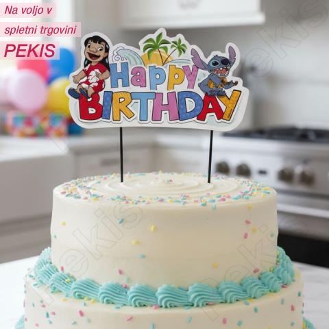 Topper za torto Lili in Žverca (Lilo & Stitch)