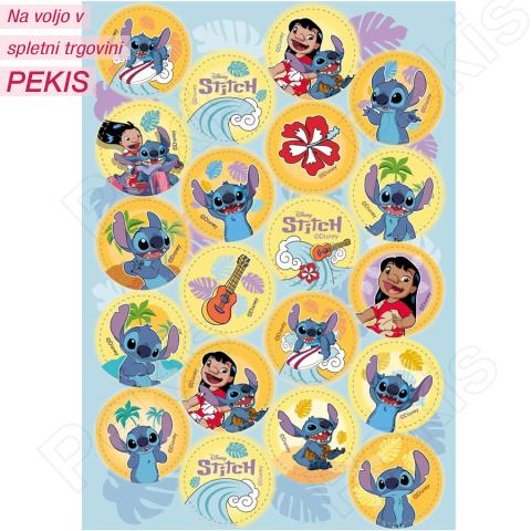Mini jedilne slike (20kom, 3,4cm) Lili in Žverca (Lilo & Stitch)