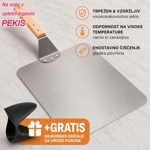 Lopar z lesenim ročajem za pice + BREZPLAČNO silikonski ročaj