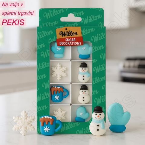 Wilton sladkorni okraski Prijetno zimsko vzdušje za torte (8 kosov)