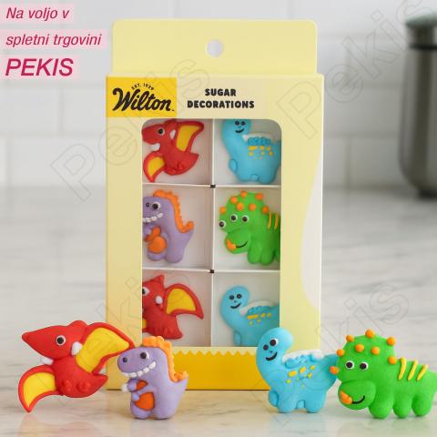 Wilton sladkorni okraski Happy Dino's za torte (8 kosov)
