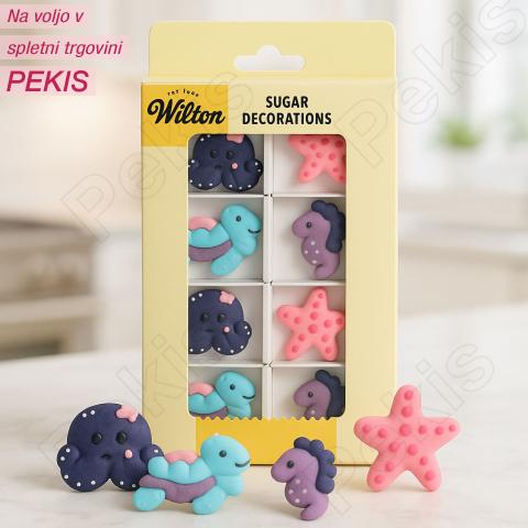 Wilton sladkorni okraski Morske živali za torte (8 kosov)