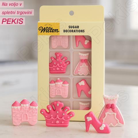 Wilton sladkorni okraski Princesa pravljica za torte (8 kosov)