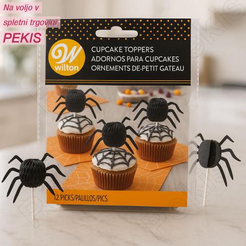 Dekoracija za muffine (12 kom) 3D Pajki ***-40%***