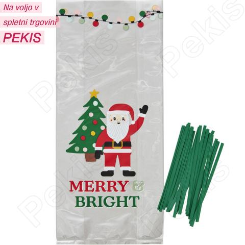 Wilton vrečke Božiček Merry & Bright (20 kom) z vezicami Wilton vrečke Božiček Merry & Bright (20 kom) z vezicami
