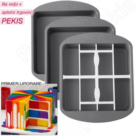 Pekač kvadratna šahovnica - 4 delni set Pekač kvadratna šahovnica - 4 delni set
