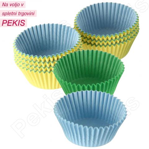 Dr. Oetker papirčki za muffine rumeni/zeleni/modri, 150 kom Dr. Oetker papirčki za muffine rumeni/zeleni/modri, 150 kom