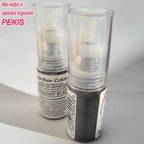 Jedilna barva v prahu (SPREJ Midnight Black) z bleščicami POLNOČNO ČRN 10g Jedilna barva v prahu (SPREJ Midnight Black) z bleščicami POLNOČNO ČRN 10g