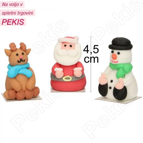 3D sladkorna dekoracija (Jelenček, Božiček, Snežak)