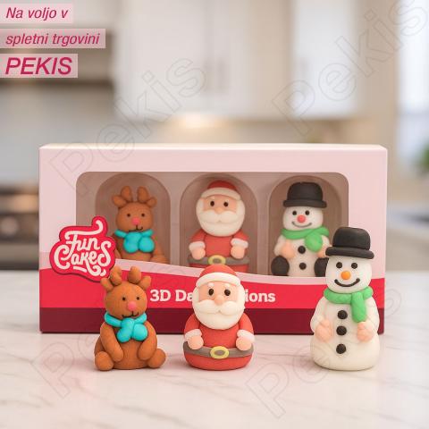 3D sladkorna dekoracija (Jelenček, Božiček, Snežak)