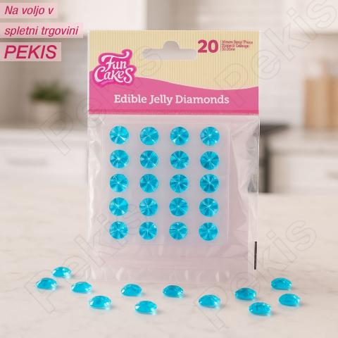 Žele jedilni diamanti (20 kom) nebesno modri
