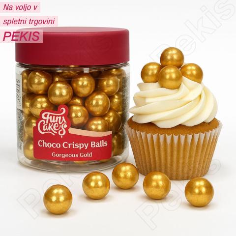 Čoko hrustljave kroglice Metallic Gold (15 mm) metalik zlate