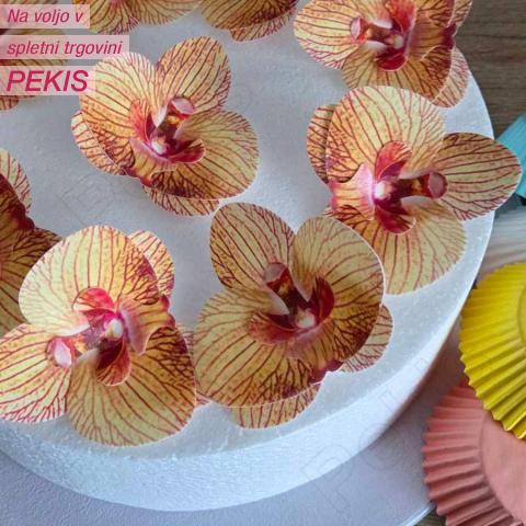 Wafer zlato-rjave Orhideje (8cm) 10 kom
