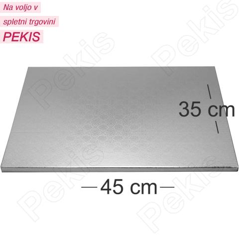 Podstavek 45x35cm (debelina 10mm) SREBRN