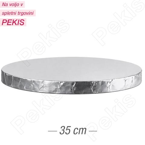Podstavek iz močnega kartona 35cm (20mm) Srebrn